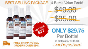 Pet Cell Worx Discounted Rate - 4 Bottle Value Pack HOLIDAY DEAL